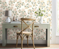 Tracy & Co Hydrangea Wallpaper Sample - White & Blush