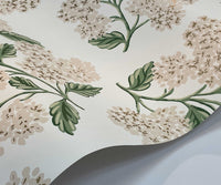Tracy & Co Hydrangea Wallpaper - White & Blush