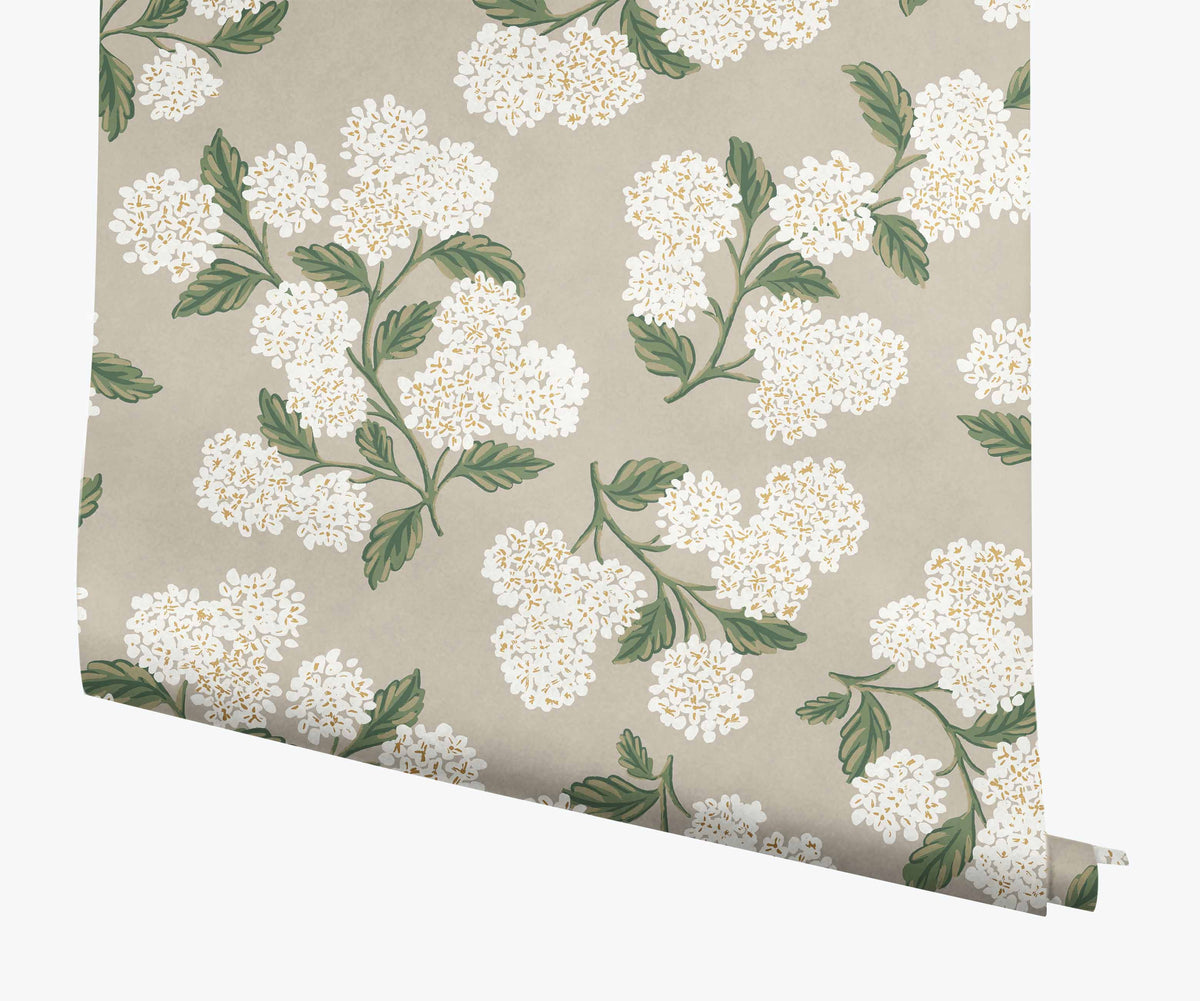 Tracy & Co Hydrangea Wallpaper - Linen