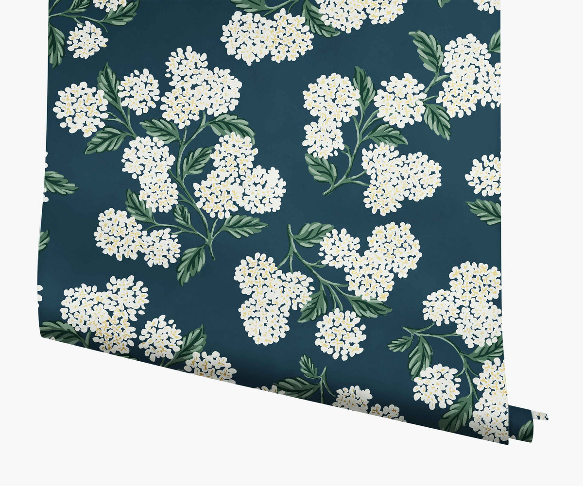 Tracy & Co Hydrangea Wallpaper - Teal