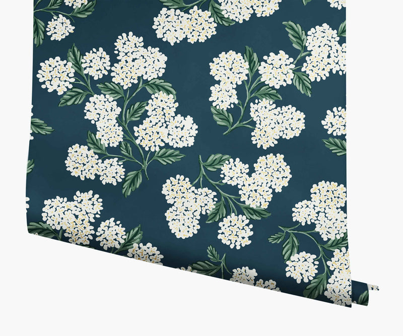 Tracy & Co Hydrangea Wallpaper - Teal
