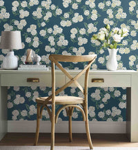 Tracy & Co Hydrangea Wallpaper - Teal
