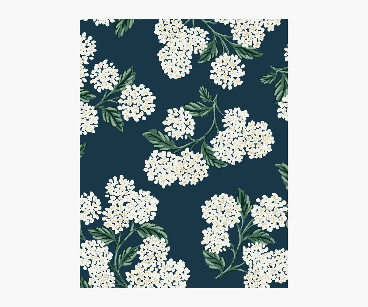 Tracy & Co Hydrangea Wallpaper Sample - Teal