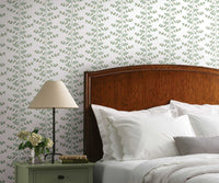 Tracy & Co Climbing Vines Wallpaper Sample - White & Metallic Gold