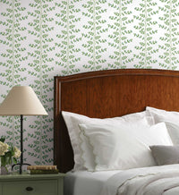 Tracy & Co Climbing Vines Wallpaper - White & Blue