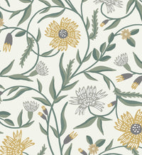 Tracy & Co Aster Wallpaper - Linen & Gold