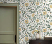 Tracy & Co Aster Wallpaper Sample - Linen & Gold