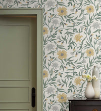 Tracy & Co Aster Wallpaper - Linen & Gold