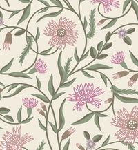 Tracy & Co Aster Wallpaper - Linen & Rose