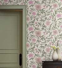 Tracy & Co Aster Wallpaper - Linen & Rose