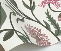Tracy & Co Aster Wallpaper Sample - Linen & Rose
