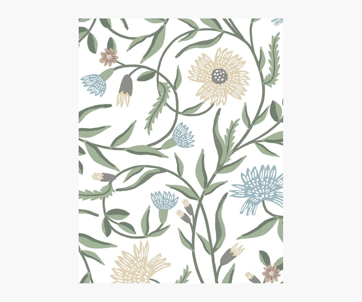 Tracy & Co Aster Wallpaper Sample - White