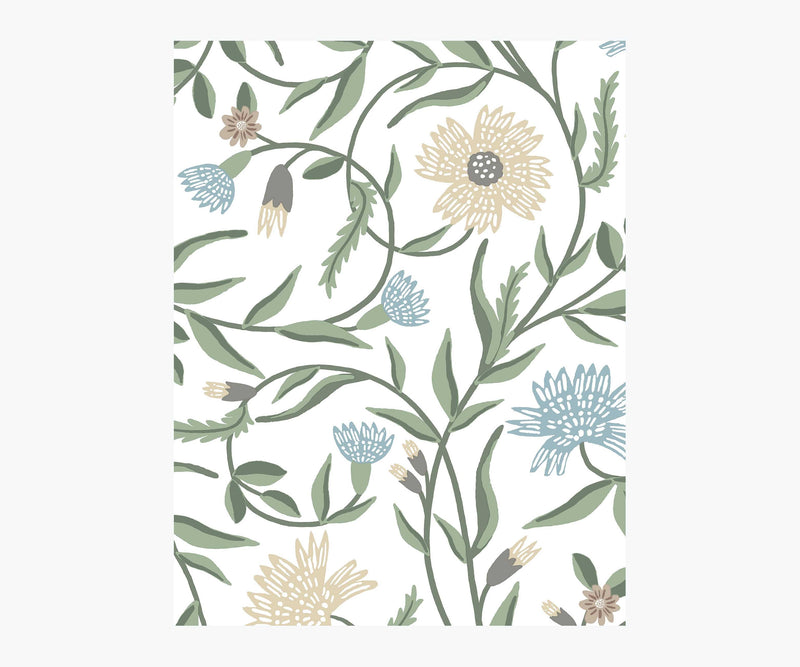 Tracy & Co Aster Wallpaper Sample - White