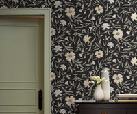 Tracy & Co Aster Wallpaper Sample - Black