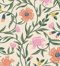 Tracy & Co Aster Wallpaper - Linen & Coral
