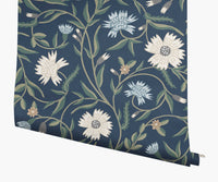 Tracy & Co Aster Wallpaper - Navy