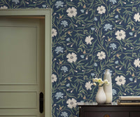 Tracy & Co Aster Wallpaper Sample - Navy