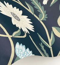Tracy & Co Aster Wallpaper - Navy
