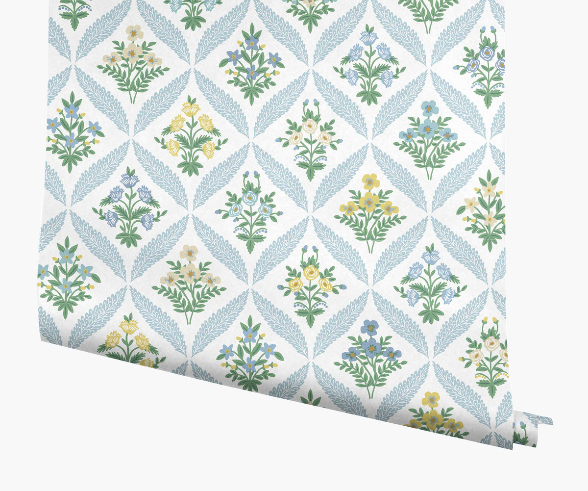Tracy & Co Estee Garden Wallpaper - Blue Multi