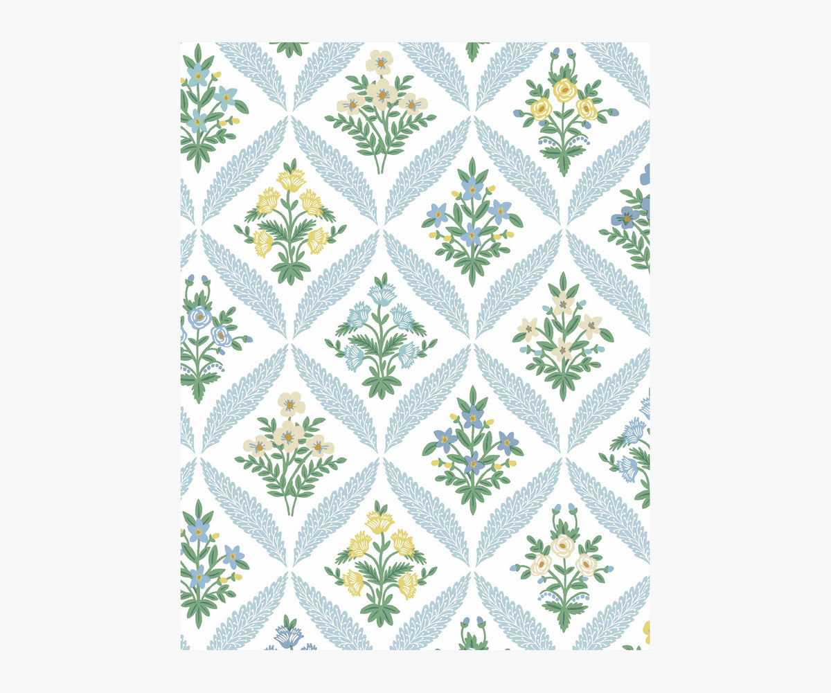 Tracy & Co Estee Garden Wallpaper Sample - Blue Multi