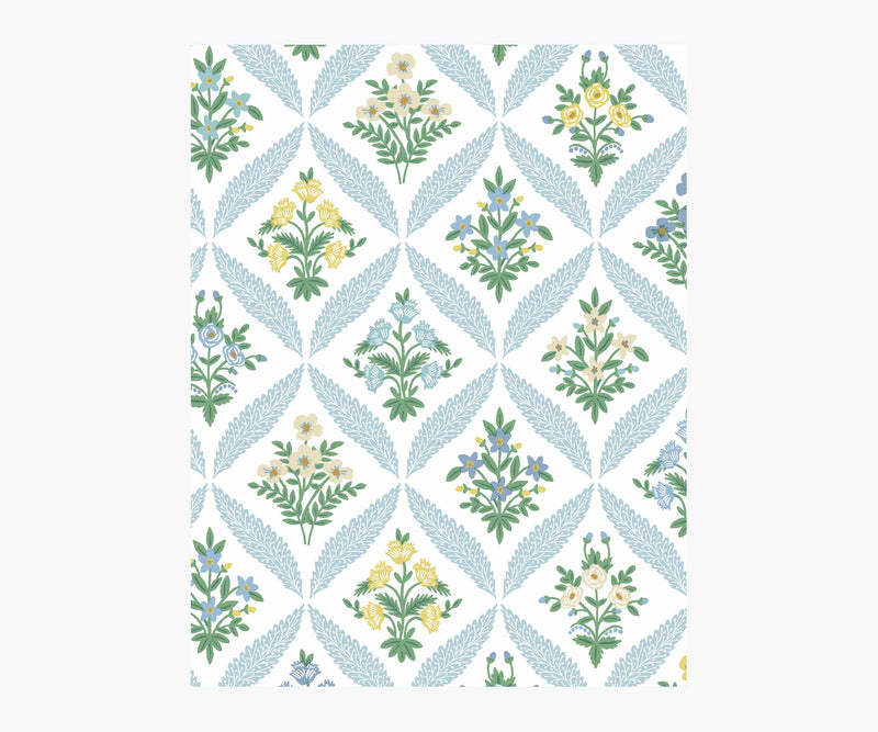 Tracy & Co Estee Garden Wallpaper Sample - Blue Multi