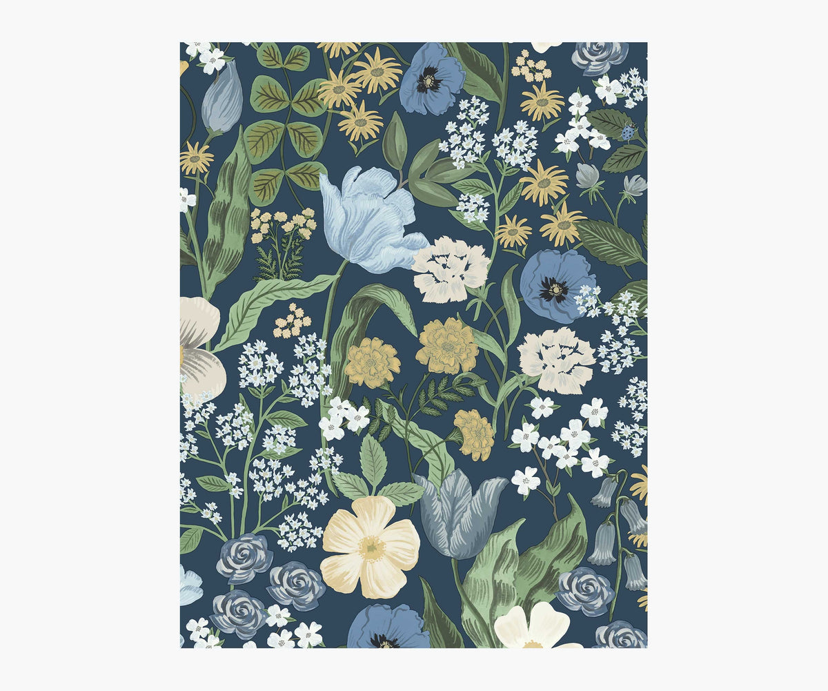 Tracy & Co Blossom Wallpaper Sample - Navy