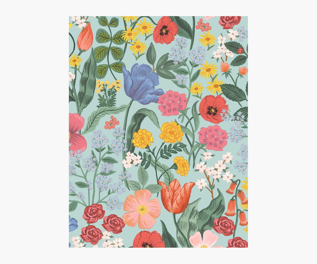 Tracy & Co Blossom Wallpaper Sample - Light Blue