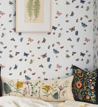 Tracy & Co Butterfly House Wallpaper - White