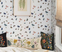 Tracy & Co Butterfly House Wallpaper Sample - White