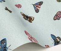 Tracy & Co Butterfly House Wallpaper Sample - Light Blue