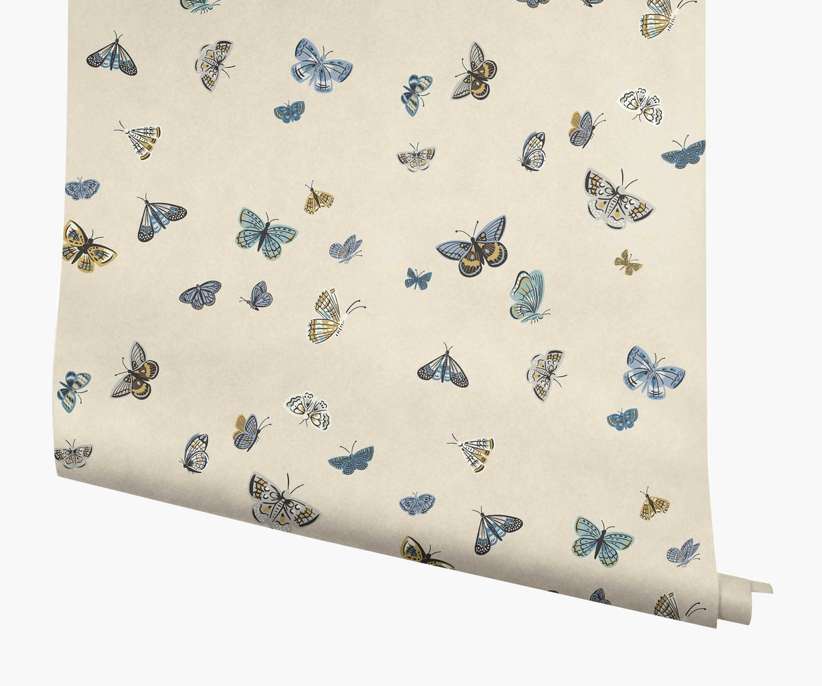 Tracy & Co Butterfly House Wallpaper - Linen