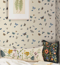 Tracy & Co Butterfly House Wallpaper - Linen