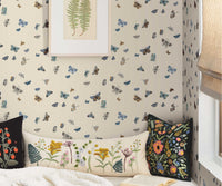 Tracy & Co Butterfly House Wallpaper Sample - Linen