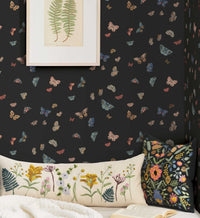 Tracy & Co Butterfly House Wallpaper - Black