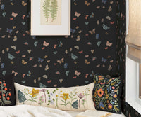 Tracy & Co Butterfly House Wallpaper Sample - Black