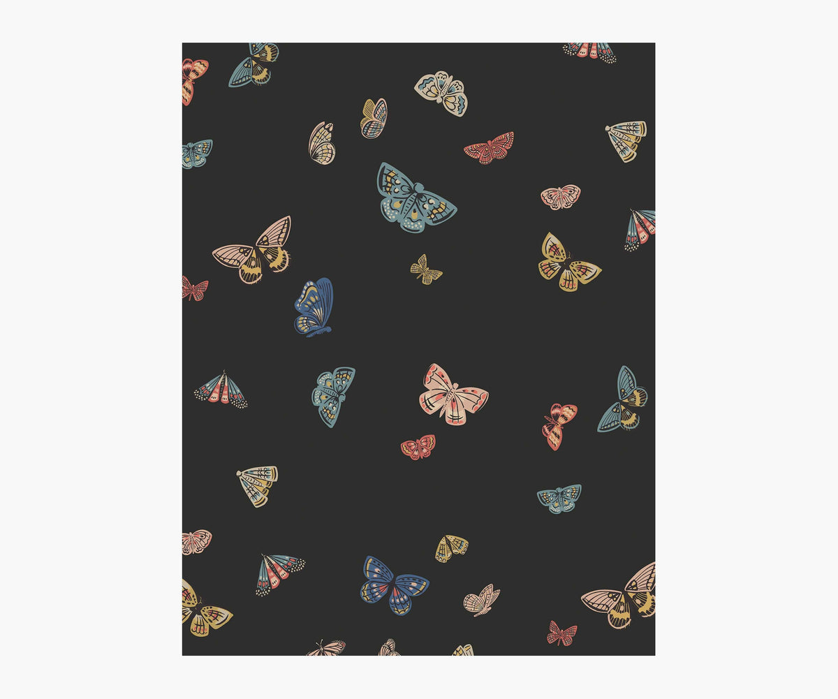 Tracy & Co Butterfly House Wallpaper Sample - Black
