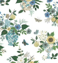 Tracy & Co Flower Studies Wallpaper - Blue Multi