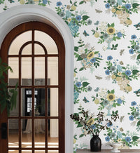 Tracy & Co Flower Studies Wallpaper - Blue Multi