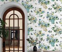 Tracy & Co Flower Studies Wallpaper Sample - Blue Multi