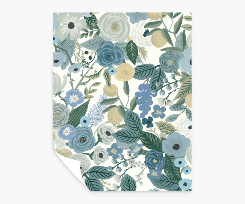 Tracy & Co Garden Party Peel & Stick Wallpaper Sample - Indigo Multi