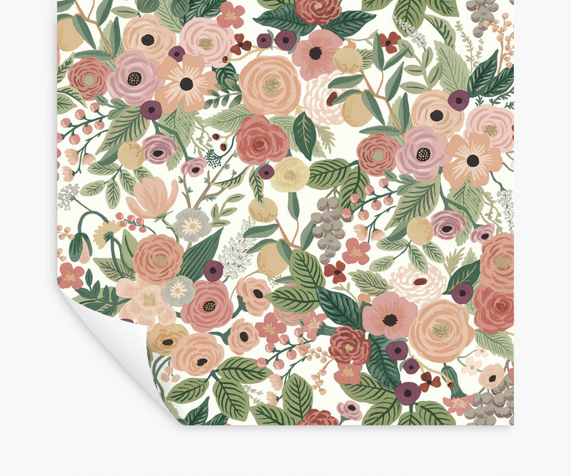 Tracy & Co Garden Party Peel & Stick Wallpaper - Burgundy Multi