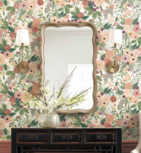 Tracy & Co Garden Party Peel & Stick Wallpaper - Burgundy Multi