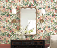 Tracy & Co Garden Party Peel & Stick Wallpaper Sample - Burgundy Multi