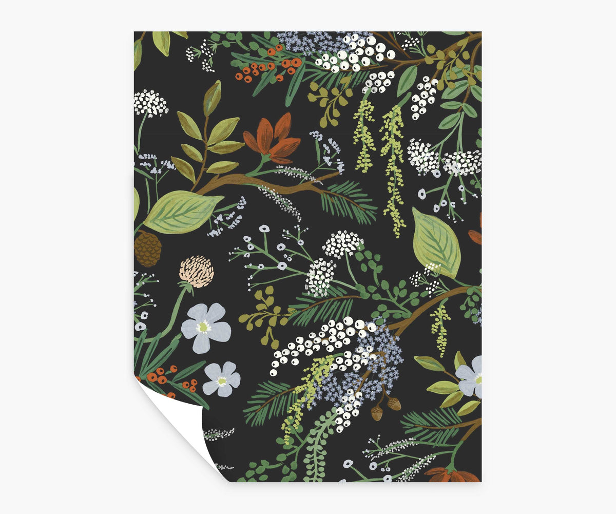 Tracy & Co Juniper Forest Peel & Stick Wallpaper Sample - Black