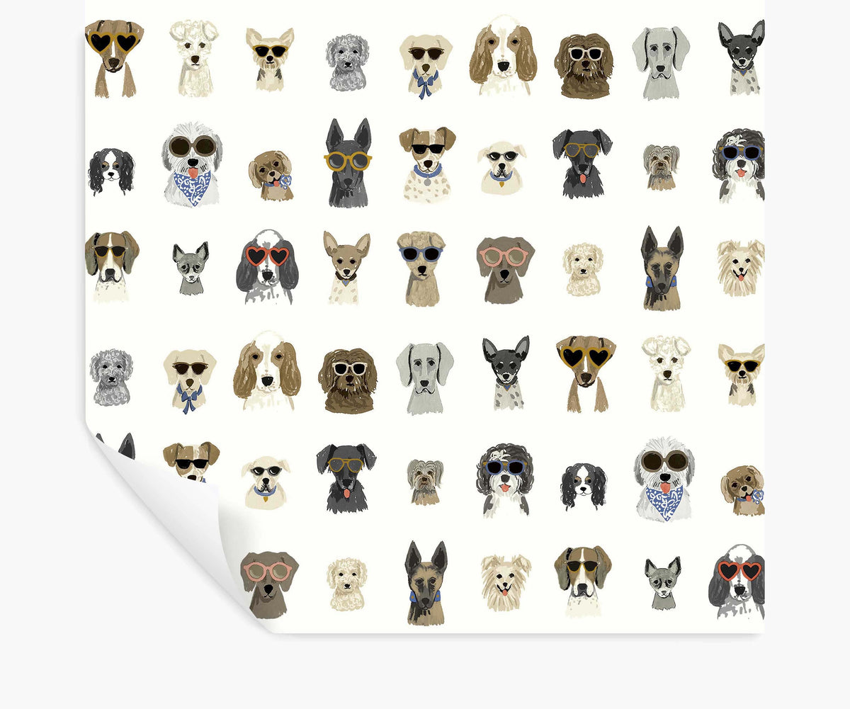 Tracy & Co Dog Days Peel & Stick Wallpaper - White Multi