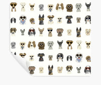 Tracy & Co Dog Days Peel & Stick Wallpaper - White Multi