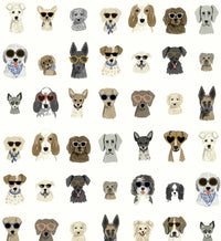 Tracy & Co Dog Days Peel & Stick Wallpaper - White Multi