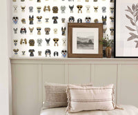 Tracy & Co Dog Days Peel & Stick Wallpaper Sample - White Multi