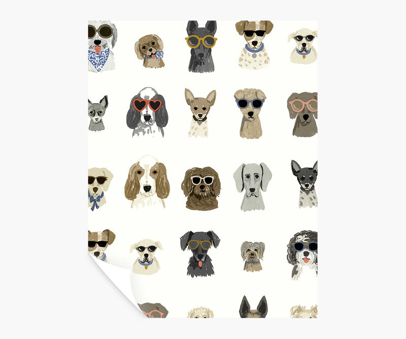 Tracy & Co Dog Days Peel & Stick Wallpaper Sample - White Multi