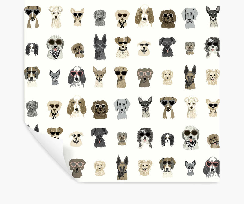 Tracy & Co Dog Days Peel & Stick Wallpaper - Grey